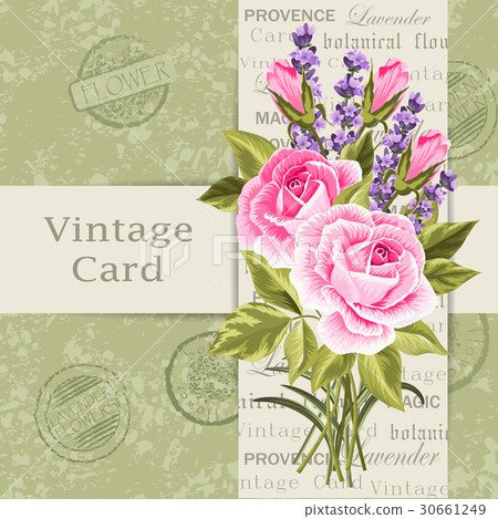 Vintage card with flowers 30661249