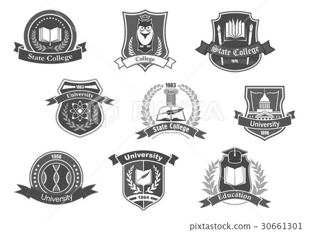 Vector icons badges set for college or university 30661301