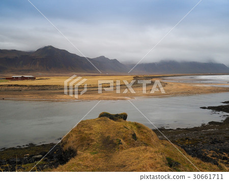 Landscape of the big mountain and the grass field 30661711