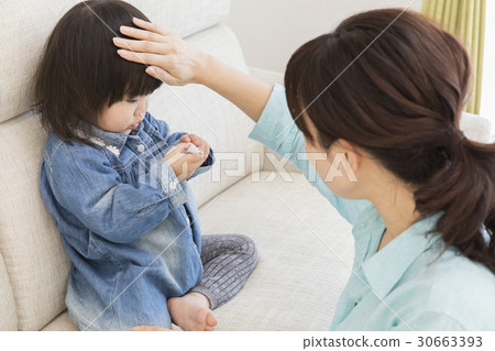 Thermometer and child Thermometer and child 30663393