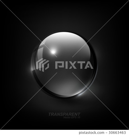 Modern Shiny Transparent glass sphere, vector Modern Shiny Transparent glass sphere, vector 30663463
