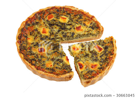 tart with spinach isolated on white tart with spinach isolated on white 30663845