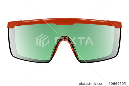 Plastic safety goggles isolated on white 30664505