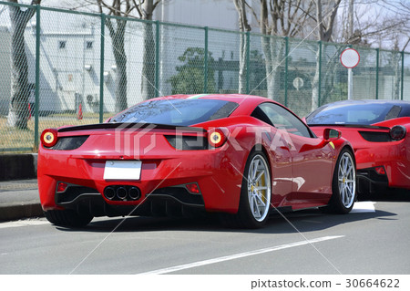 Red luxury sports car 30664622