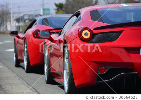 Red luxury sports car 30664623