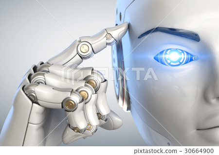 Thinking cyborg. Close up - Stock Illustration [30664900] - PIXTA