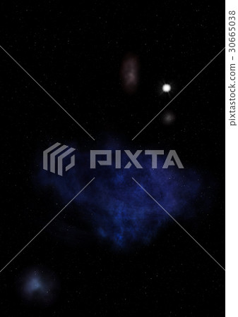 Star field in space and a nebulae. 3D rendering Star field in space and a nebulae. 3D rendering 30665038