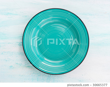 Pastel Color ceramic plate top view background 30665377