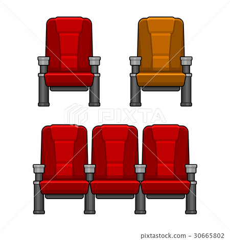 Cinema Red Chairs Set - Stock Illustration [30665802] - PIXTA