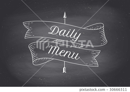 Old school vintage ribbon with text Daily menu 30666311