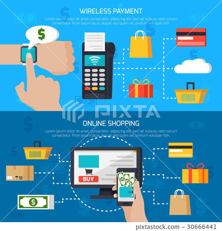 Wireless Payment And Online Shopping Banners 30666441