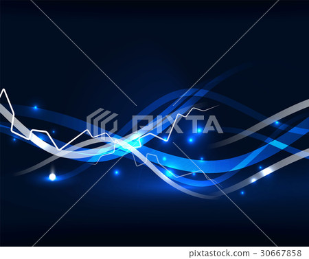 Glowing wavy lines template 30667858