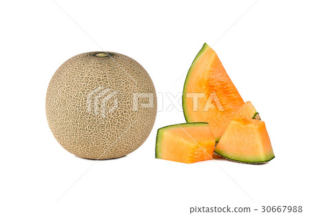 cantaloupe isolated on white background cantaloupe isolated on white background 30667988
