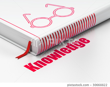 Learning concept: book Glasses, Knowledge on white 30668822