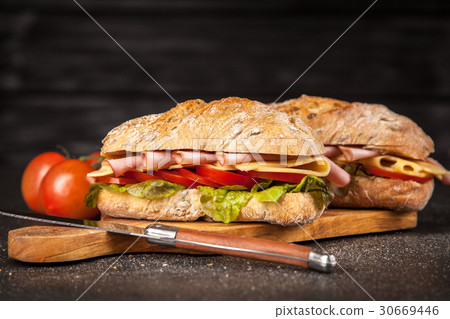 Delicious ciabatta sandwich 30669446