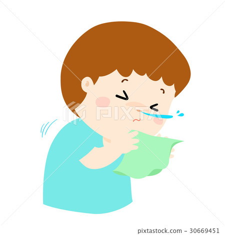 Little Boy Sneezing Cartoon Vector.-插圖素材 [30669451] - PIXTA圖庫