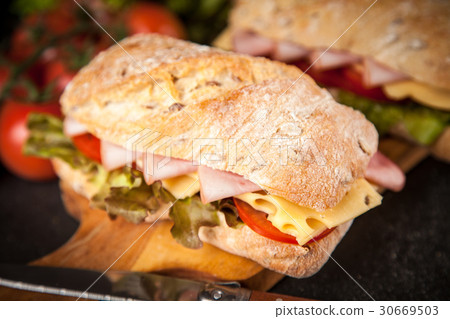 Delicious ciabatta sandwich Delicious ciabatta sandwich 30669503