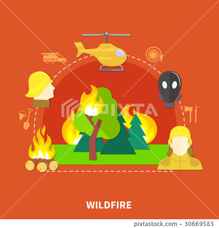 Flat Firefighting Illustration 30669583