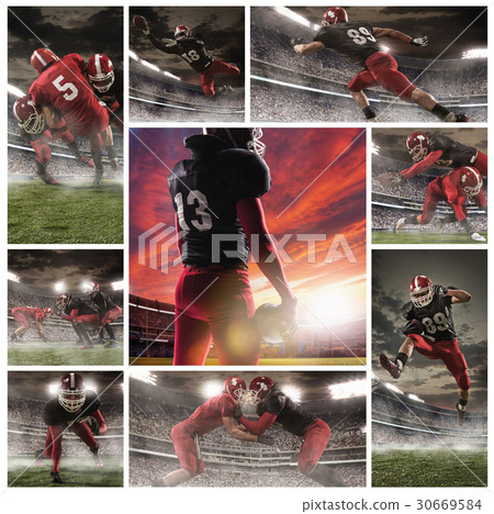 The collage about american football players 30669584