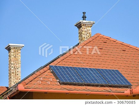 Solar panels and smoke stacks Solar panels and smoke stacks 30670085