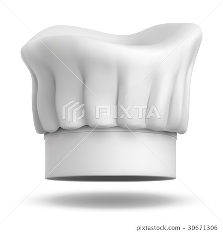 White chief cook hat isolated on white background. White chief cook hat isolated on white background. 30671306