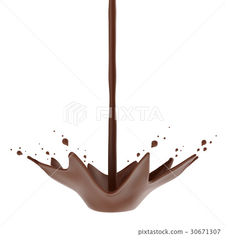 Hot chocolate flow with crown splash Hot chocolate flow with crown splash 30671307