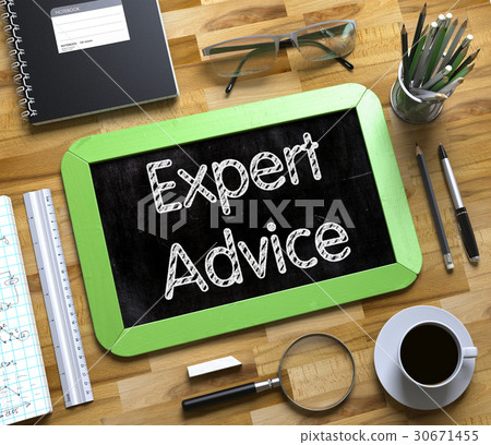 Small Chalkboard with Expert Advice. 3D. 30671455
