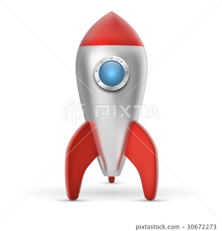 Metal space ship with red wings - Stock Illustration [30672273] - PIXTA