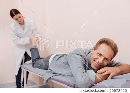 Grateful relaxed patient feeling relieved Grateful relaxed patient feeling relieved 30672430