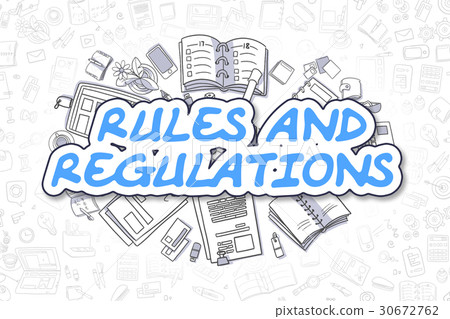 Rules And Regulations - Doodle Blue Text. Business Rules And Regulations - Doodle Blue Text. Business 30672762
