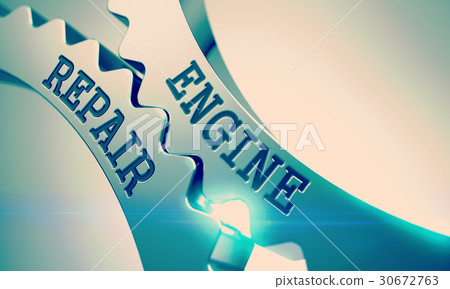 Engine Repair - Mechanism of Metal Cog Gears. 3D. Engine Repair - Mechanism of Metal Cog Gears. 3D. 30672763