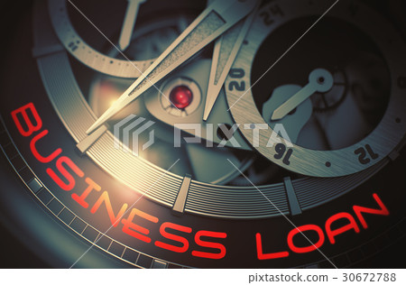 Business Loan on Luxury Watch Mechanism. 3D. Business Loan on Luxury Watch Mechanism. 3D. 30672788