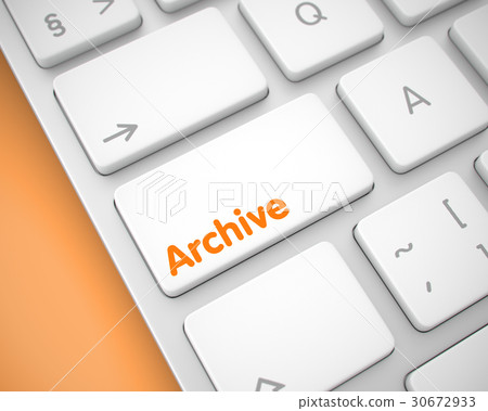 Archive - Message on White Keyboard Key. 3D. 30672933