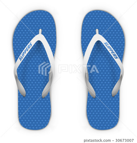 Blue and white beach slippers - Stock Illustration [30673007] - PIXTA