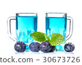 Liqueur of blueberries with fresh berries 30673726