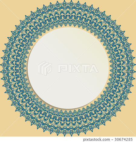 Floral Modern Round Frame Floral Modern Round Frame 30674285