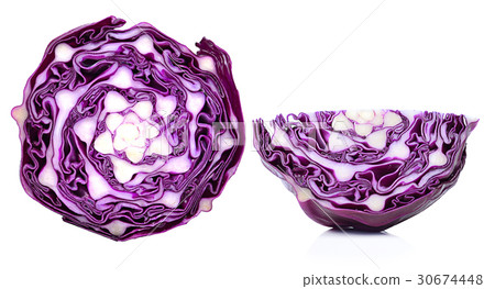 Purple cabbage isolated on white background Purple cabbage isolated on white background 30674448