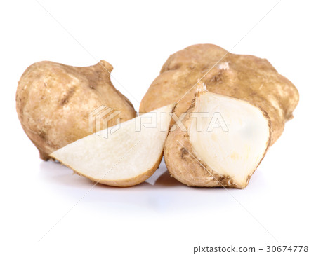 Jicamas on white background 30674778