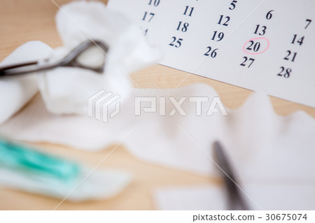 A table with medical instruments A table with medical instruments 30675074