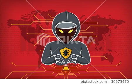 Hacker of hooded man Hacker of hooded man 30675470