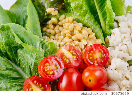 millet grains ,barley,lettuce leaves millet grains ,barley,lettuce leaves 30675659