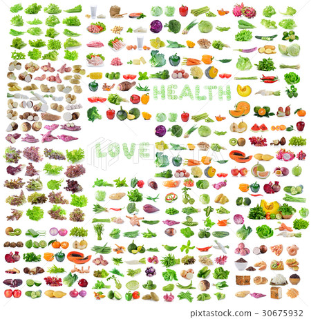 fruit and vegetable isolated on white background 30675932