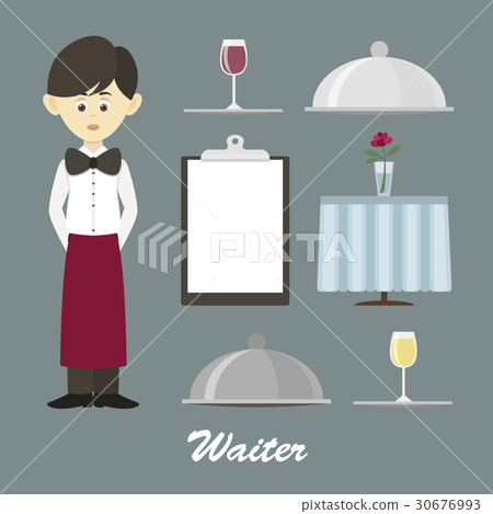 Isolated professional waiter. Isolated professional waiter. 30676993