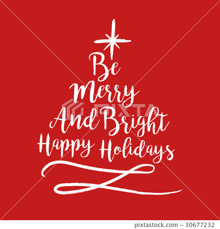 Christmas text quote typography tree illustration 30677232