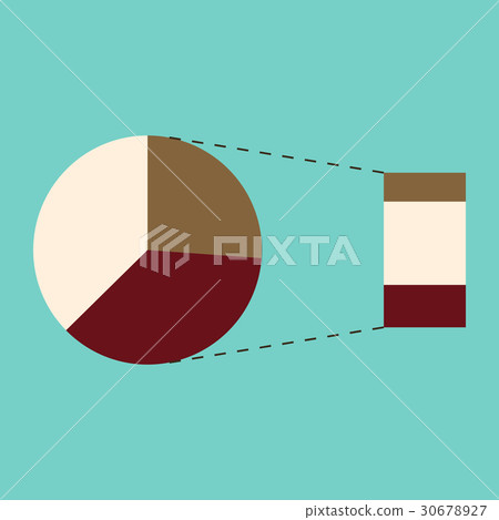 flat icon on stylish background Pie chart flat icon on stylish background Pie chart 30678927