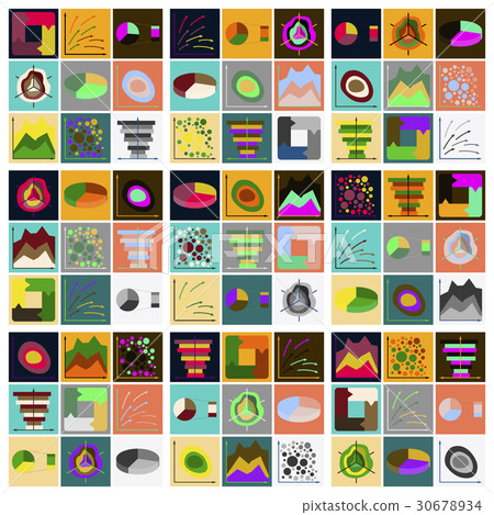 Set of flat icons on stylish background Economic 30678934