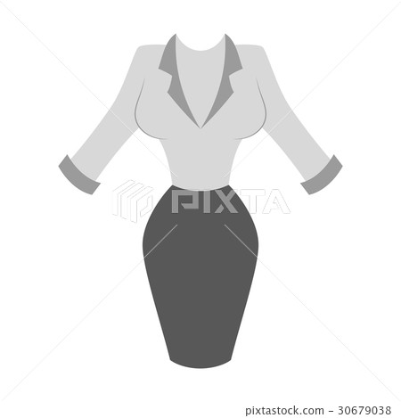 Icon in flat design fashion clothes Office dress Icon in flat design fashion clothes Office dress 30679038