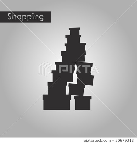 black and white style icon Mountain of boxes 30679318