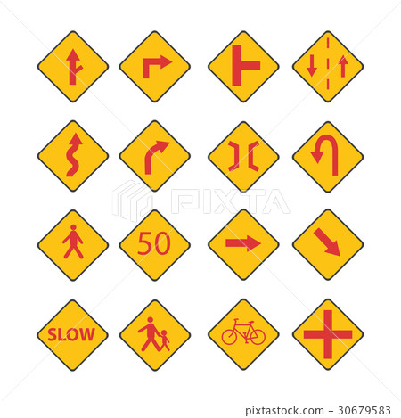 Set Traffic red signs vector - Stock Illustration [30679583] - PIXTA