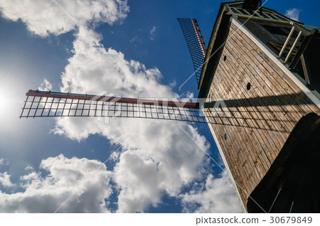 Wooden windmill by Bruges in Belgium 30679849